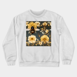 Honeycomb and Bee Pattern 18 Crewneck Sweatshirt